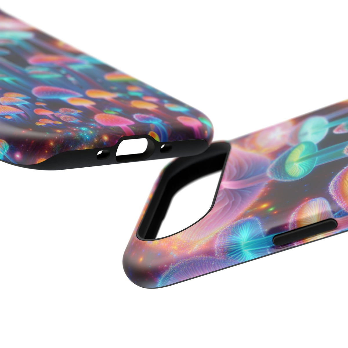 Psychedelic Neon Mushroom Phone Case — Protective Cosmic Art iPhone Cover
