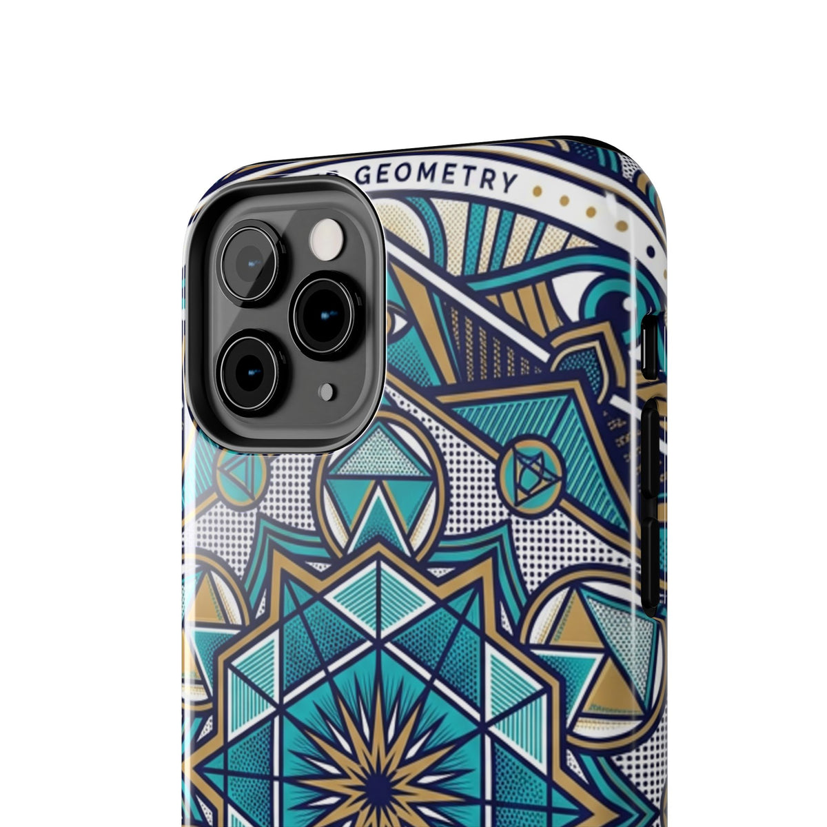 Tough Phone Case — Blue Geometric Mandala Protective Phone Cover