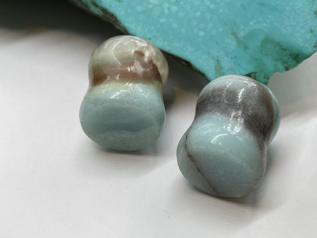 OOAK Amazonite Stone Plugs – 7/16" (11mm)