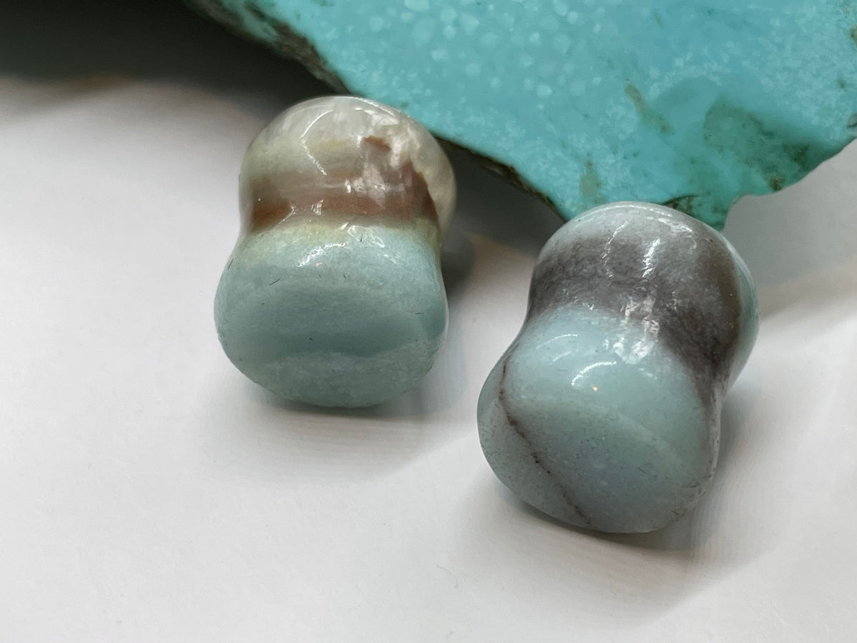 OOAK Amazonite Stone Plugs – 7/16" (11mm)