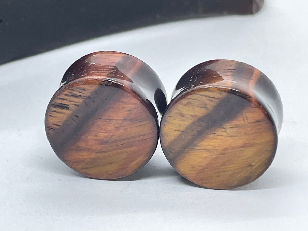 OOAK Brown Tiger’s Eye Plugs – 3/4" (19mm)