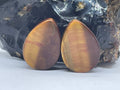 OOAK Red & Brown Teardrop Plugs – 1" (25mm)