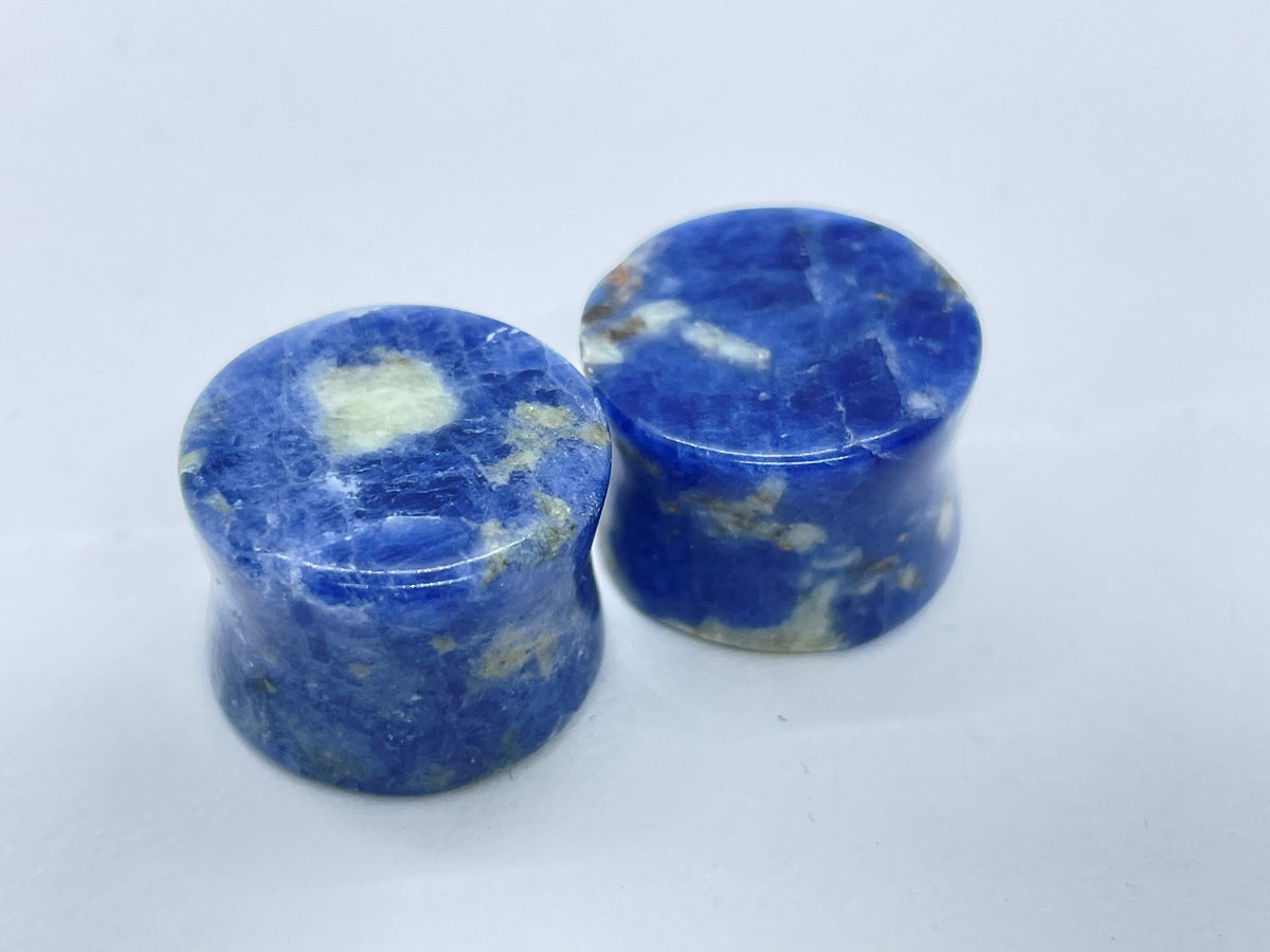 OOAK Sodalite Stone Plugs – 5/8" (16mm)
