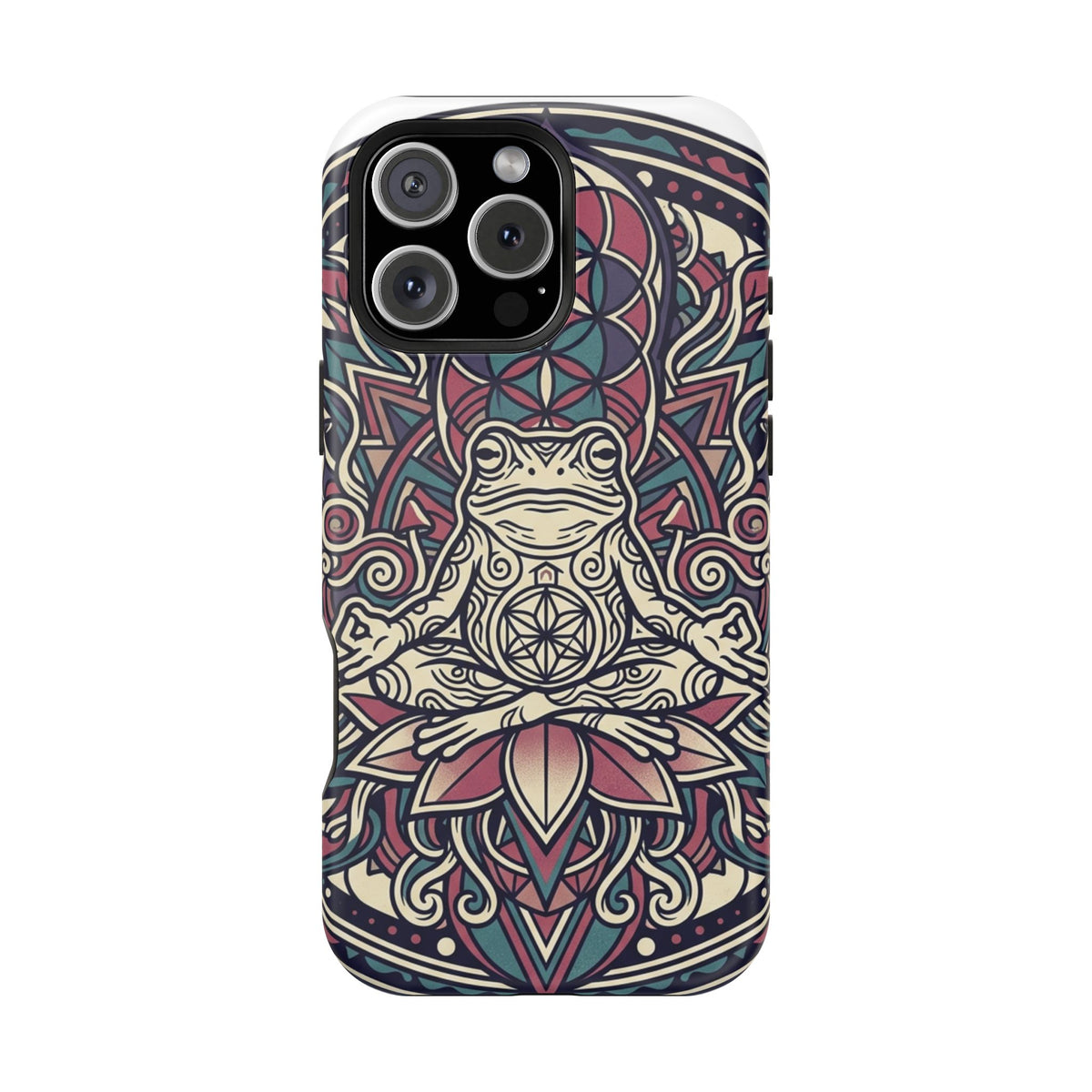 Meditative Frog Mandala Phone Case — Impact‑Resistant Protective Cover