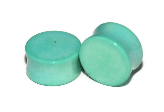 Mint Green Dyed Howlite Plugs – Double Flared Stone Gauges