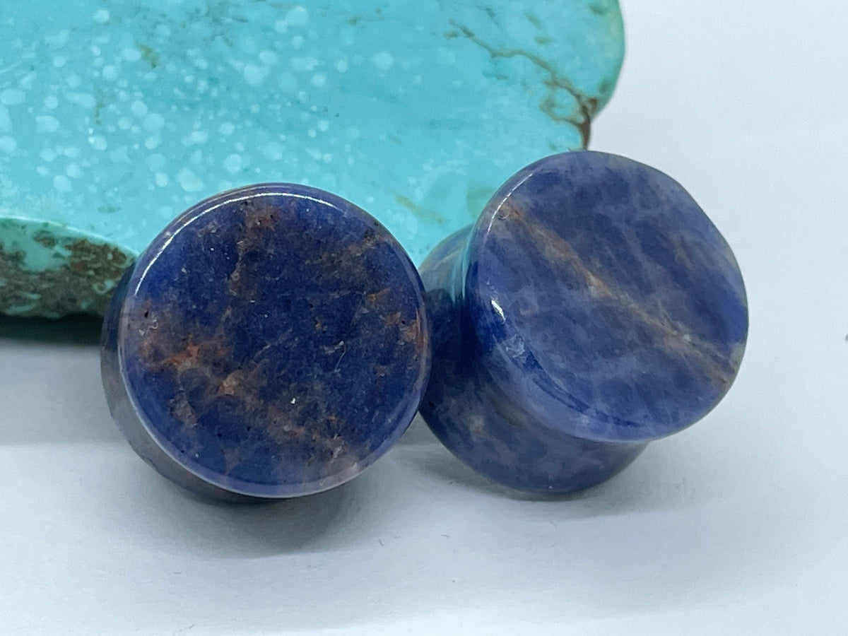 OOAK Sodalite Stone Plugs – 5/8" (16mm)