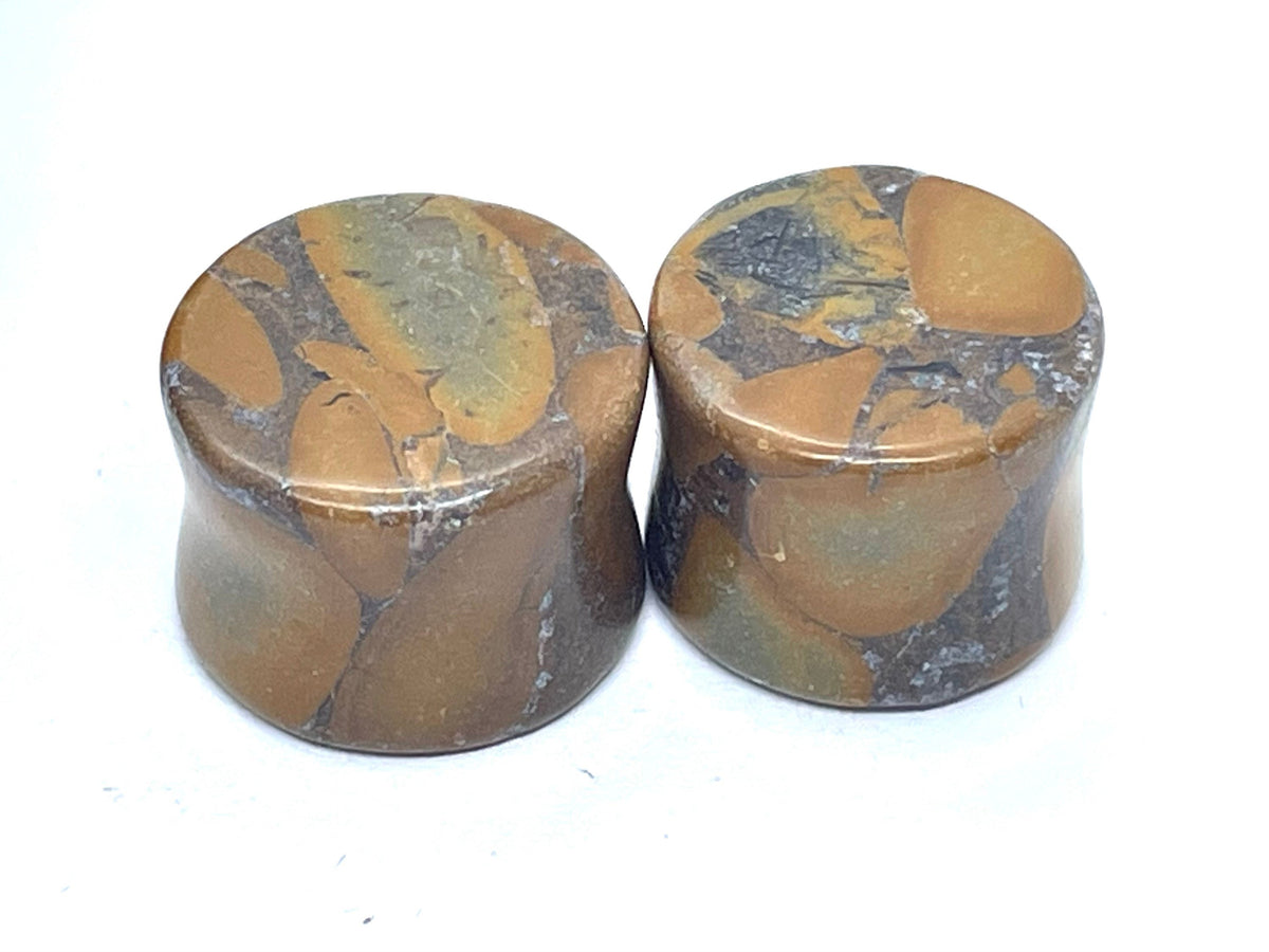 OOAK Jasper Stone Plugs – 5/8" (16mm)