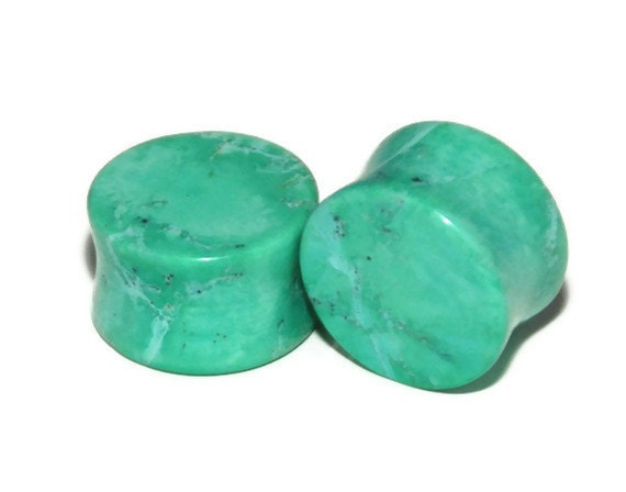 Mint Green Dyed Howlite Plugs – Double Flared Stone Gauges