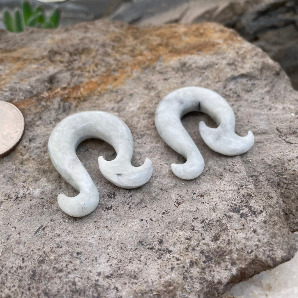 OOAK Jadeite Wave Hook Earrings – 00g (9.5mm)