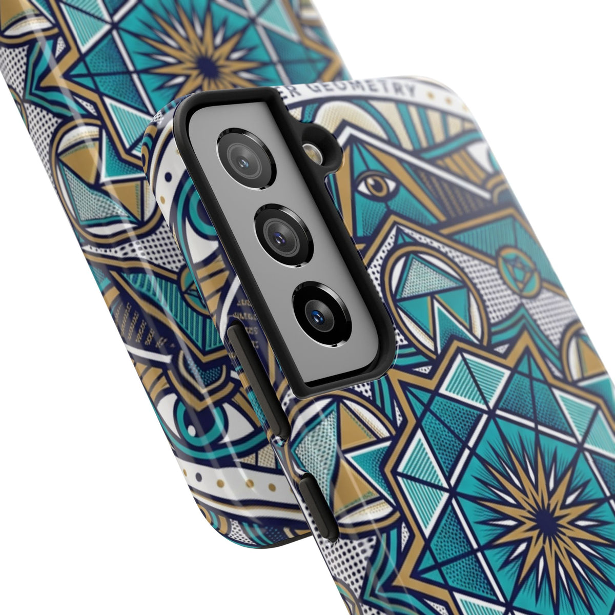 Tough Phone Case — Blue Geometric Mandala Protective Phone Cover