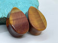 OOAK Red Tiger’s Eye Teardrop Plugs – 7/8" (22mm)
