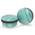 Blue Amazonite Plugs – Single Flared Stone Gauges