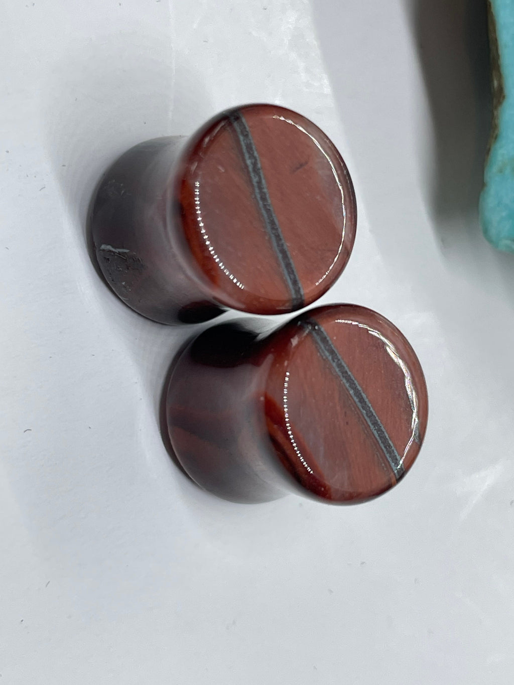 OOAK Red Tiger’s Eye Plugs – 7/16" (11mm)