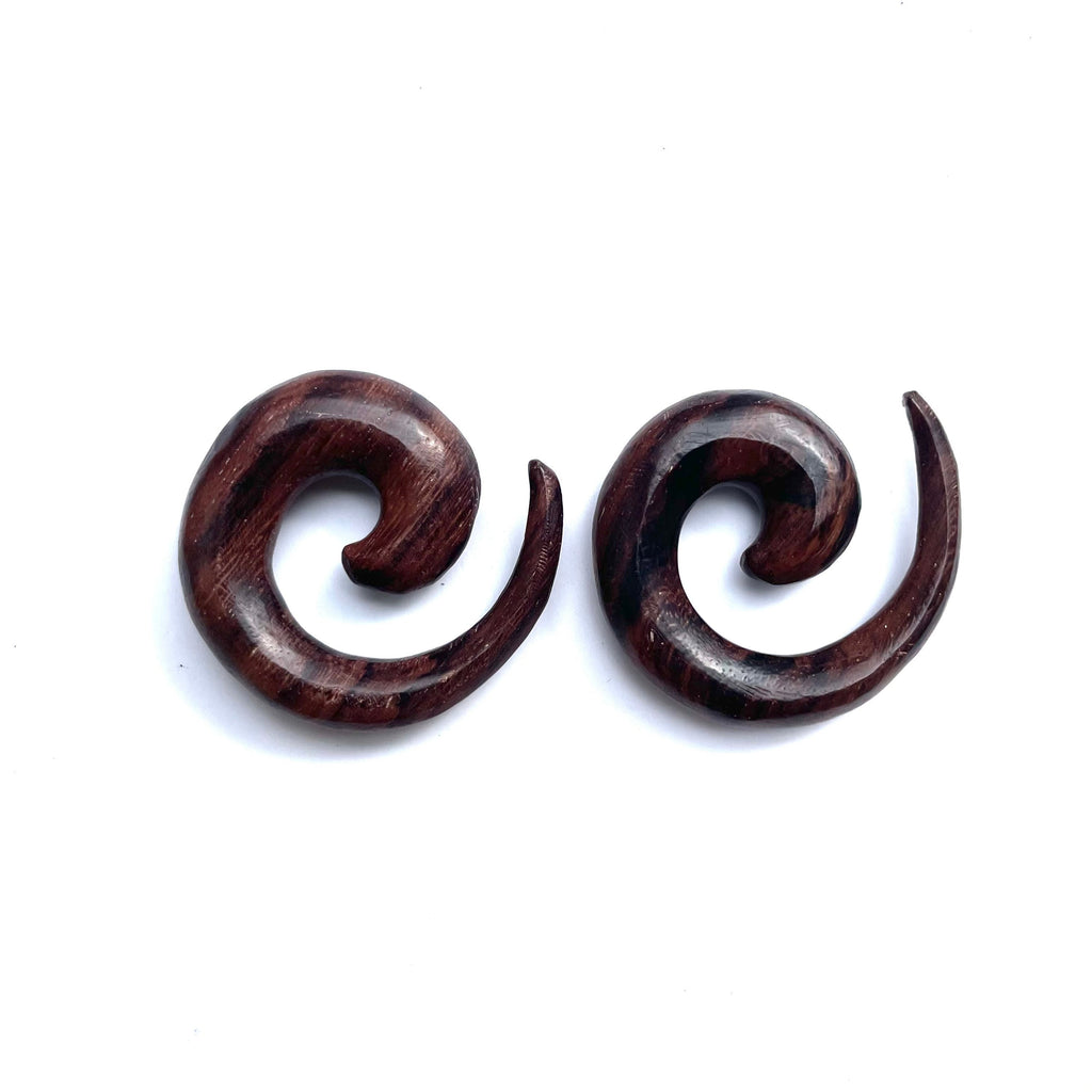 Sono Wood Spiral Earrings – Organic Wood Ear Gauges