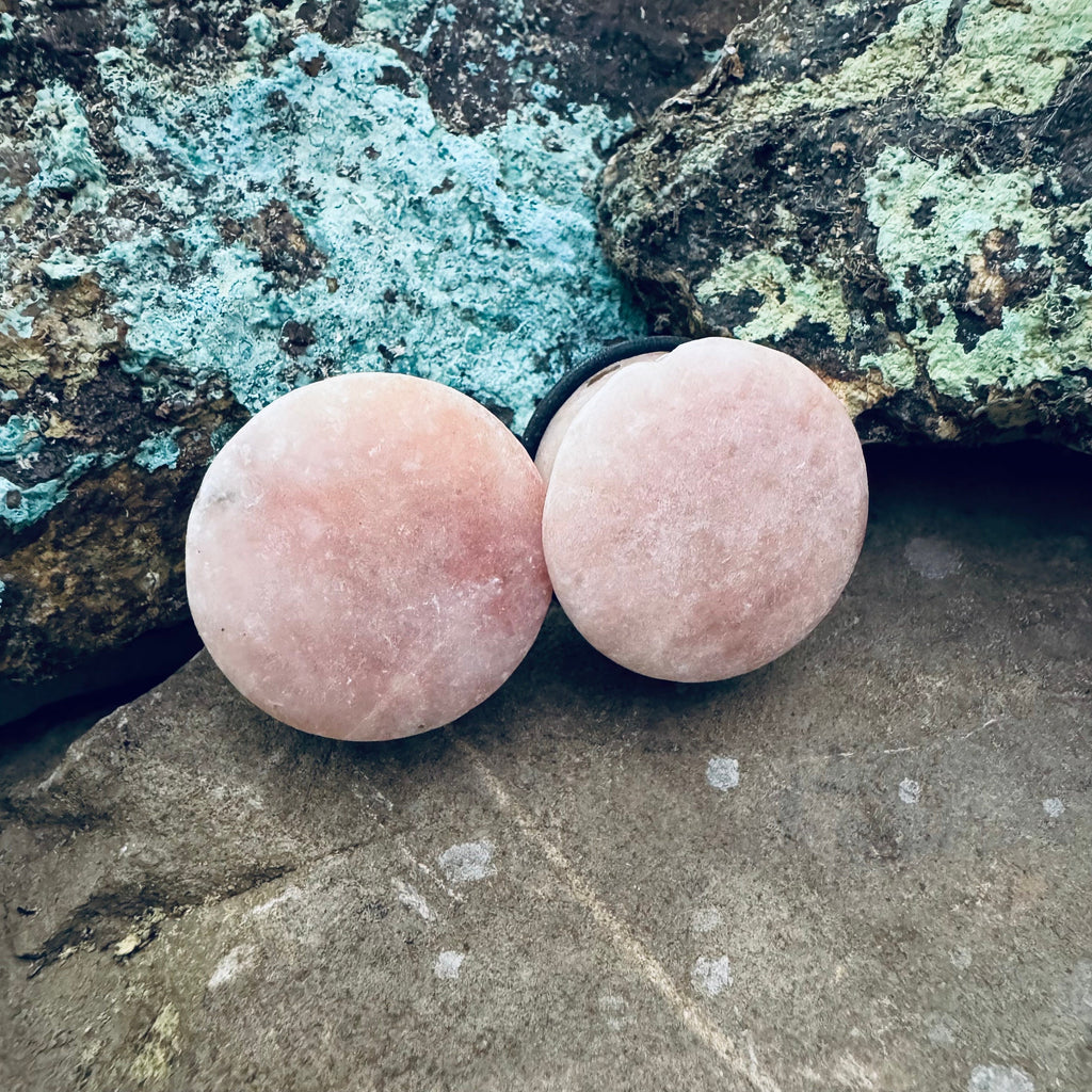 OOAK Pink Chinese Jasper Plugs – 7/8" (22mm) Single Flared