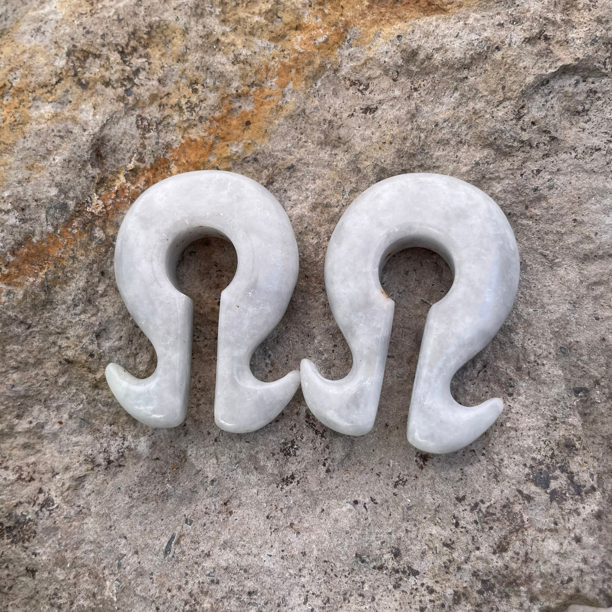 OOAK Jadeite Omega Ear Hangers – 7/16" (11mm)