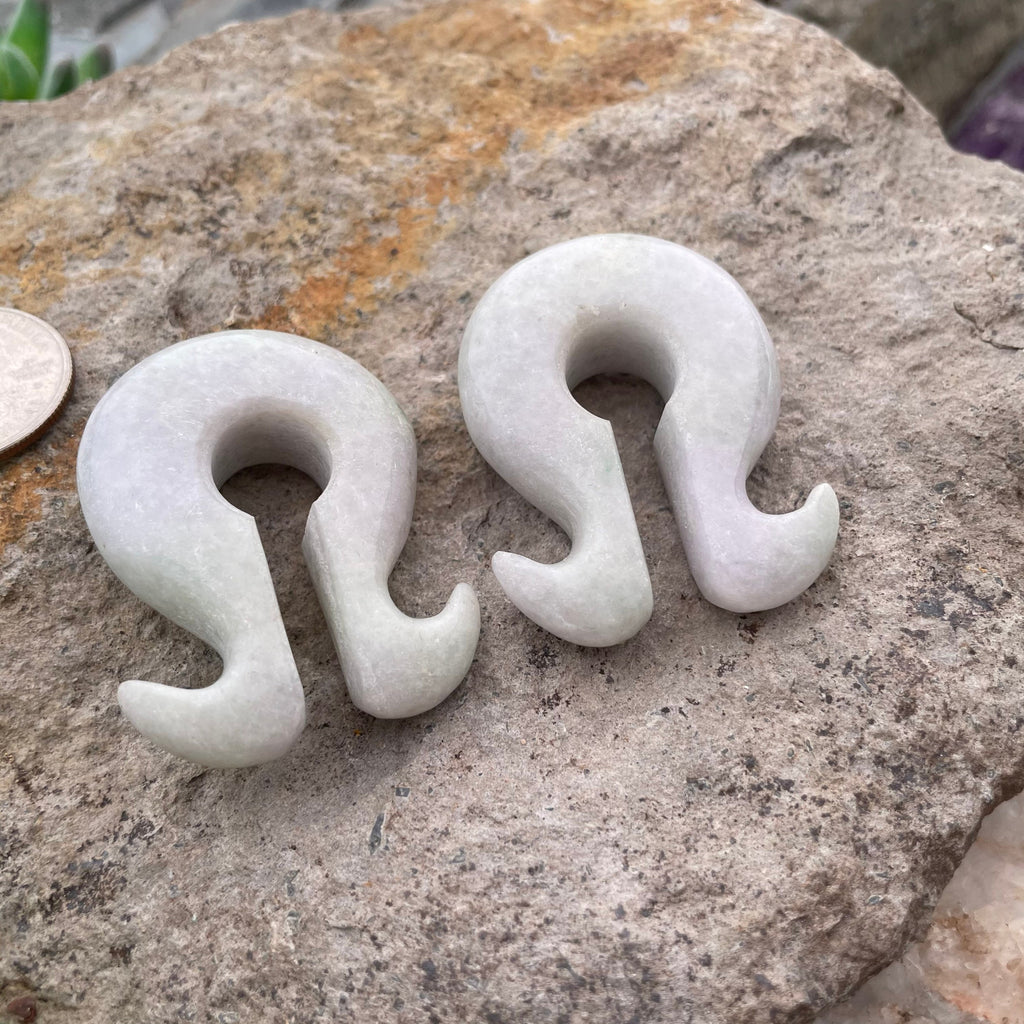OOAK Jadeite Omega Ear Hangers – 1/2" (13mm)