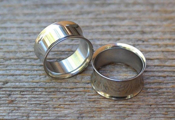 Silver-Plated Magnetic Clasp Gauged Earrings