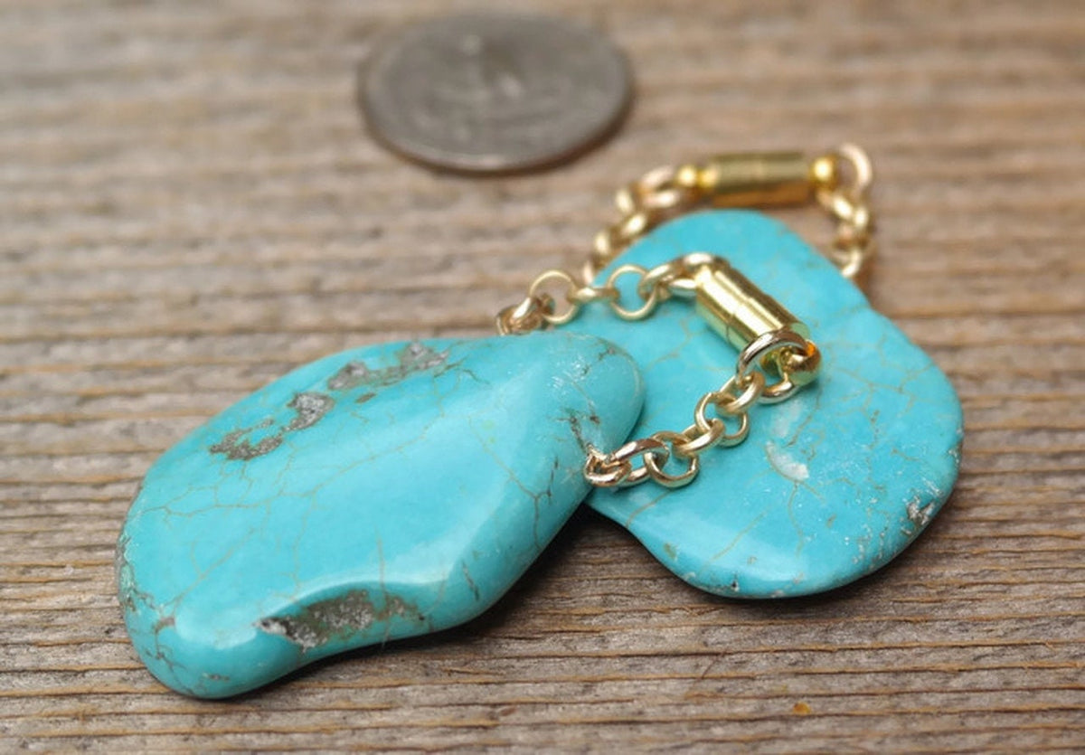 Turquoise Magnetic Clasp Gauged Earrings – Tunnel Hangers