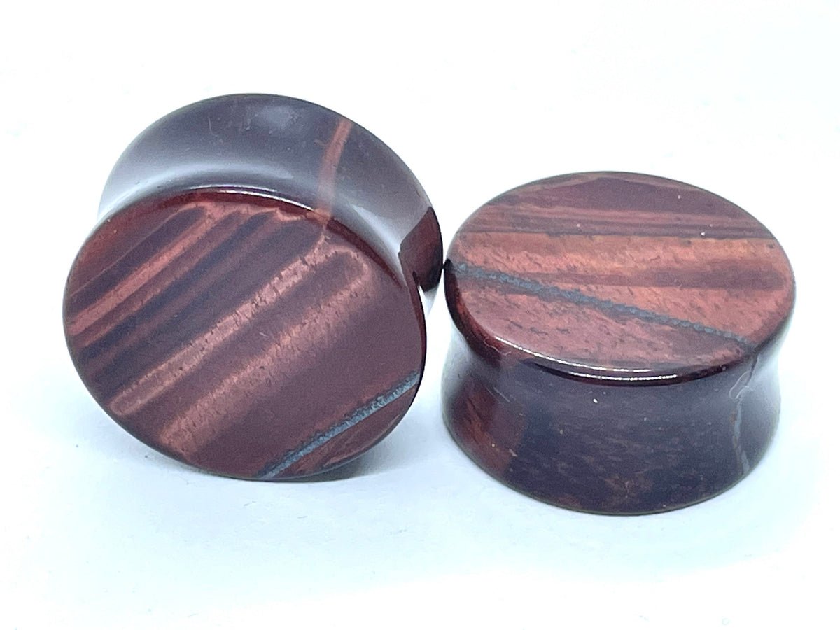 OOAK Red Tiger’s Eye Plugs – 7/8" (22mm)