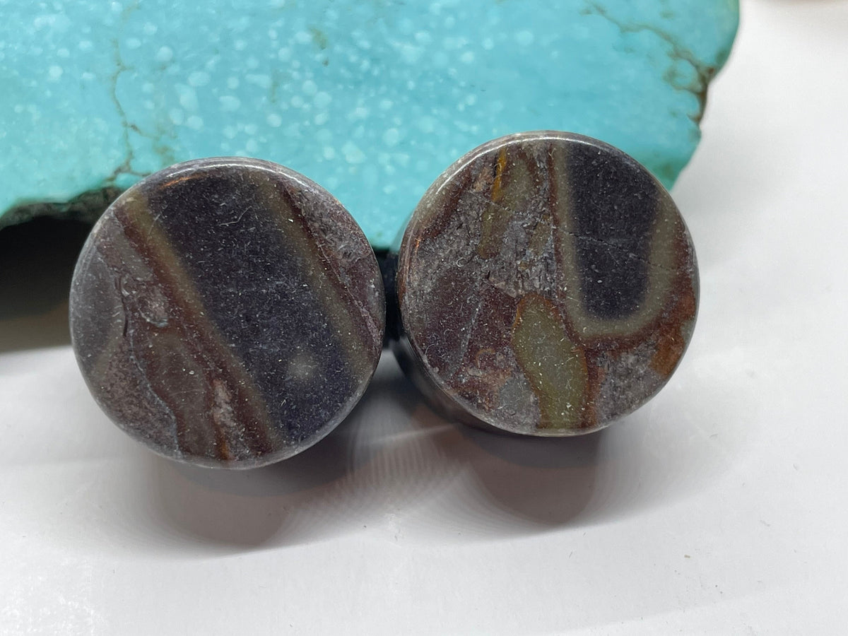 OOAK Black Bamboo Stone Plugs – 3/4" (19mm)