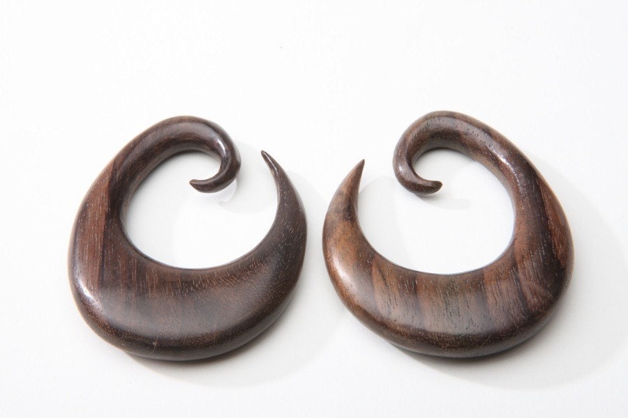 Classic Natural Wood Thick Hoop Earrings