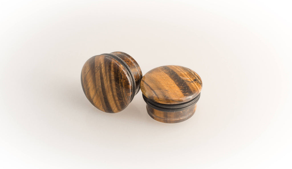 Brown Tiger's Eye Plugs – Single Flared Stone Ear Gauges