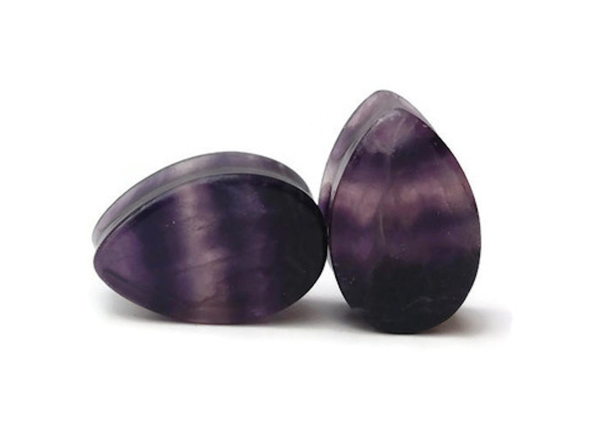 OOAK Amethyst Teardrop Plugs – 7/8" (22mm)