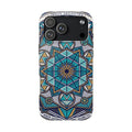 Tough Phone Case — Blue Geometric Mandala Protective Phone Cover