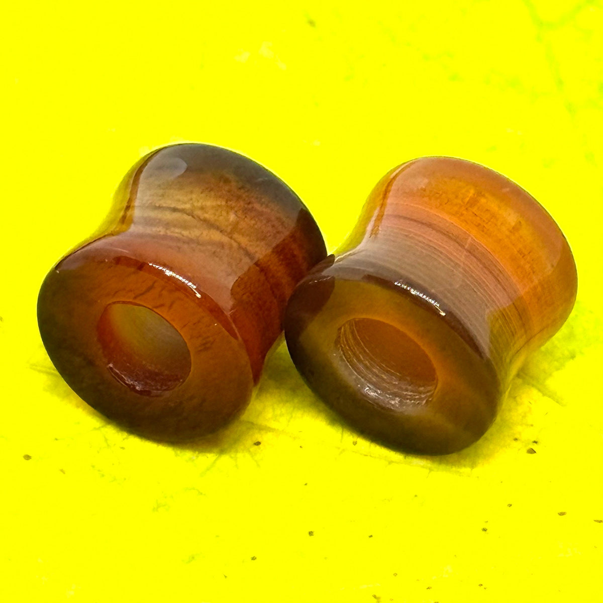 OOAK Red Agate Stone Tunnels – 1/2" (13mm)