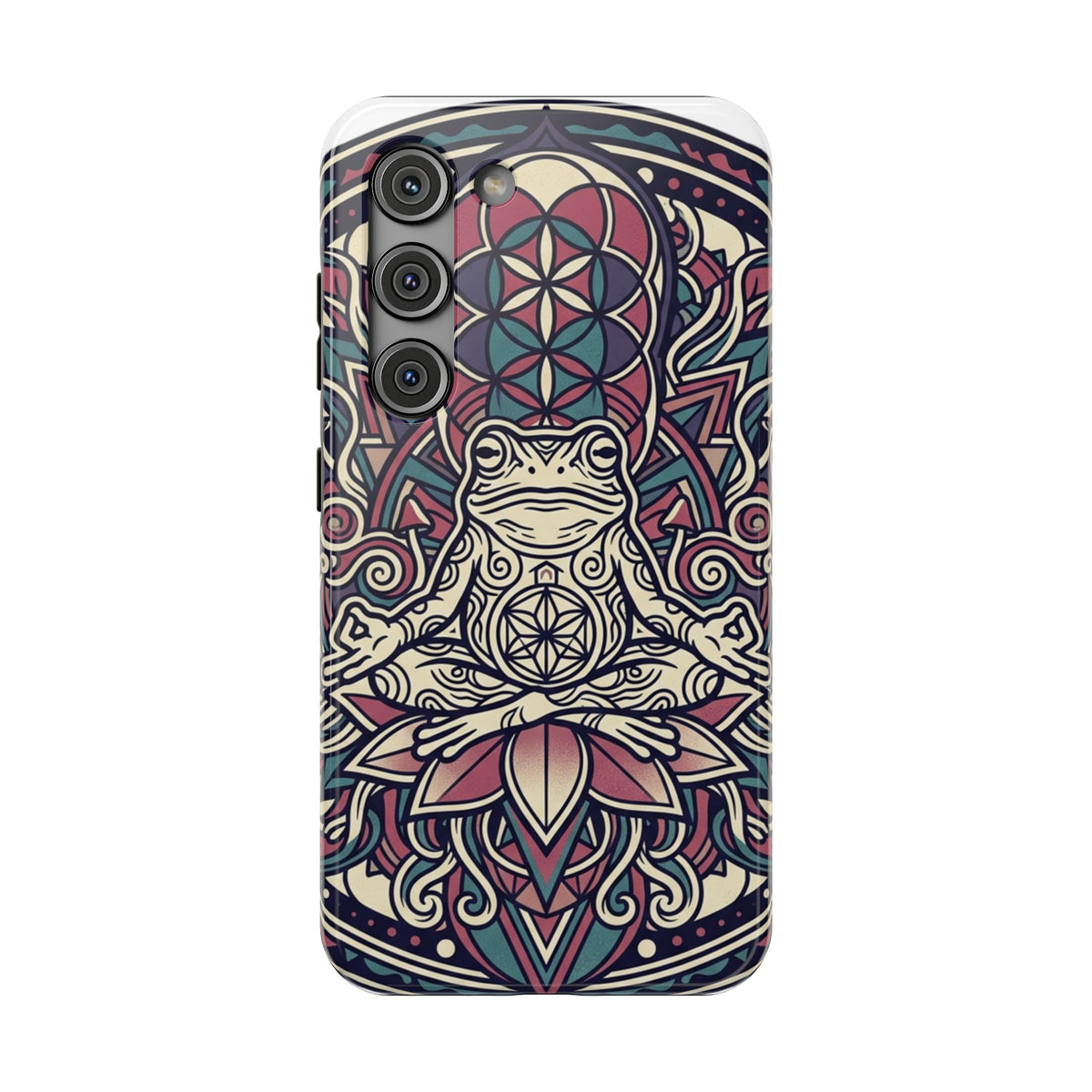 Meditative Frog Mandala Phone Case — Impact‑Resistant Protective Cover