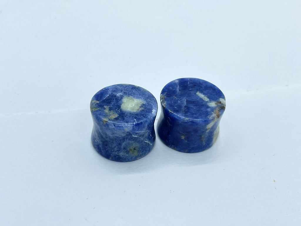 OOAK Sodalite Stone Plugs – 5/8" (16mm)
