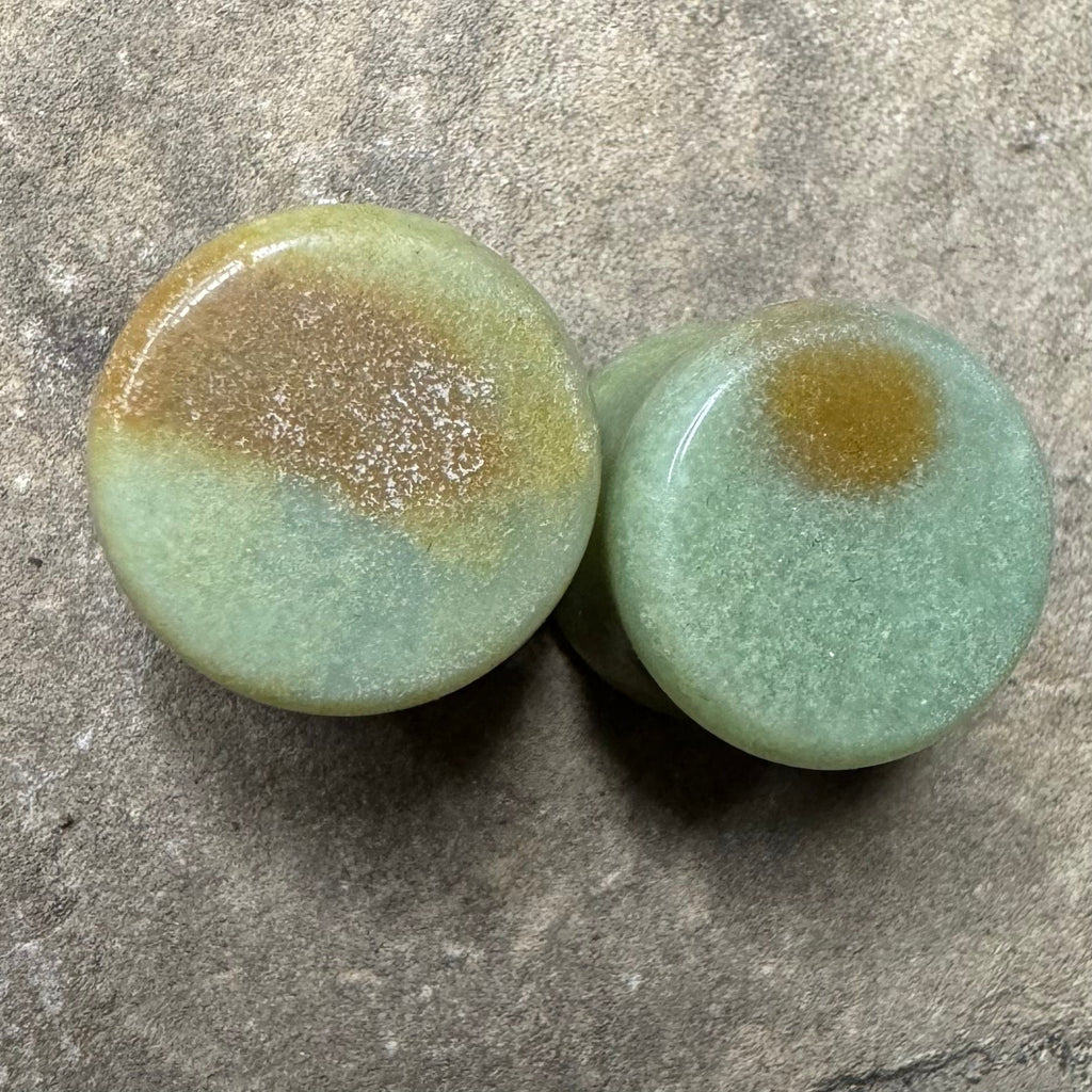 OOAK Amazonite Stone Plugs – 9/16" (14mm) Double Flared