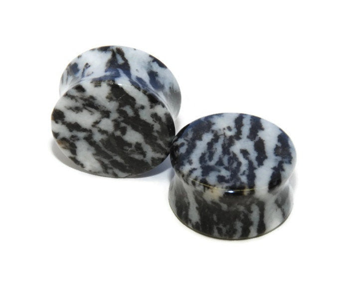 Zebra Jasper Stone Plugs – Double Flared Ear Gauges