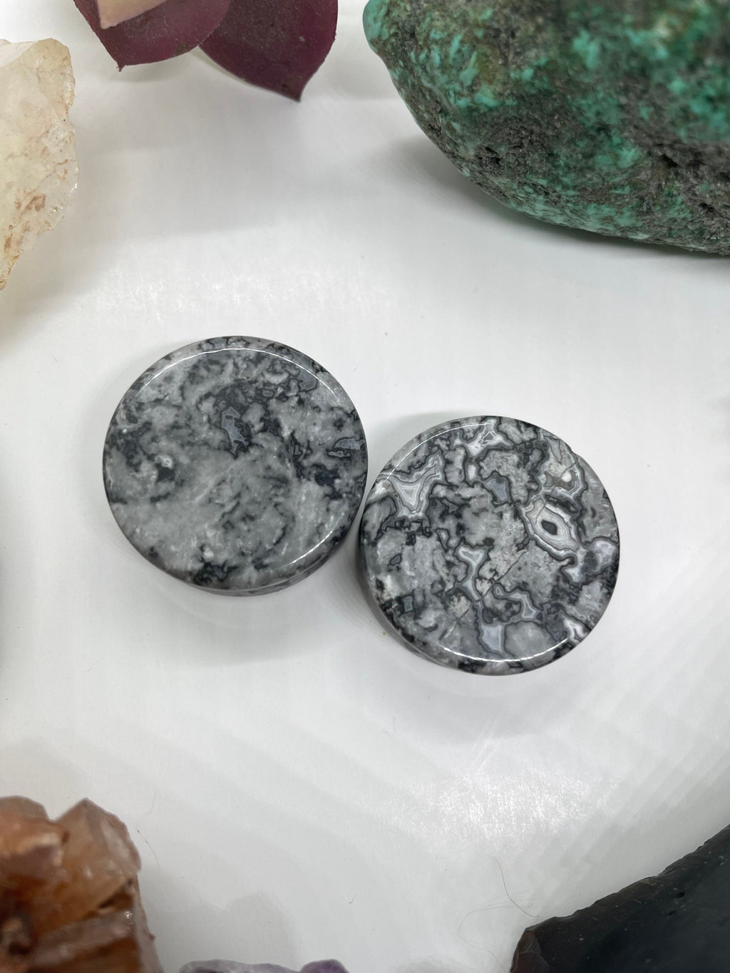 OOAK Wave Jasper Plugs – 1" (25mm)