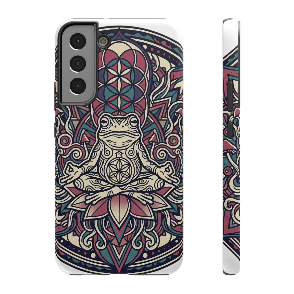 Meditative Frog Mandala Phone Case — Impact‑Resistant Protective Cover