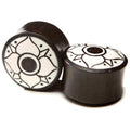 Ebony Wood Flower Plugs with Bone Cap – Double Flared