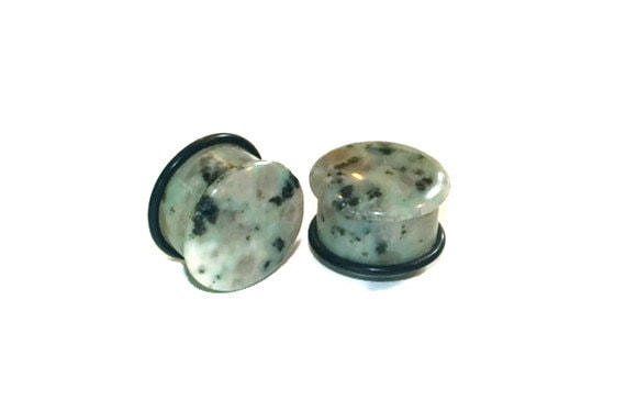 Aqua Blue Dalmatian Jasper Plugs – Single Flared Gauges