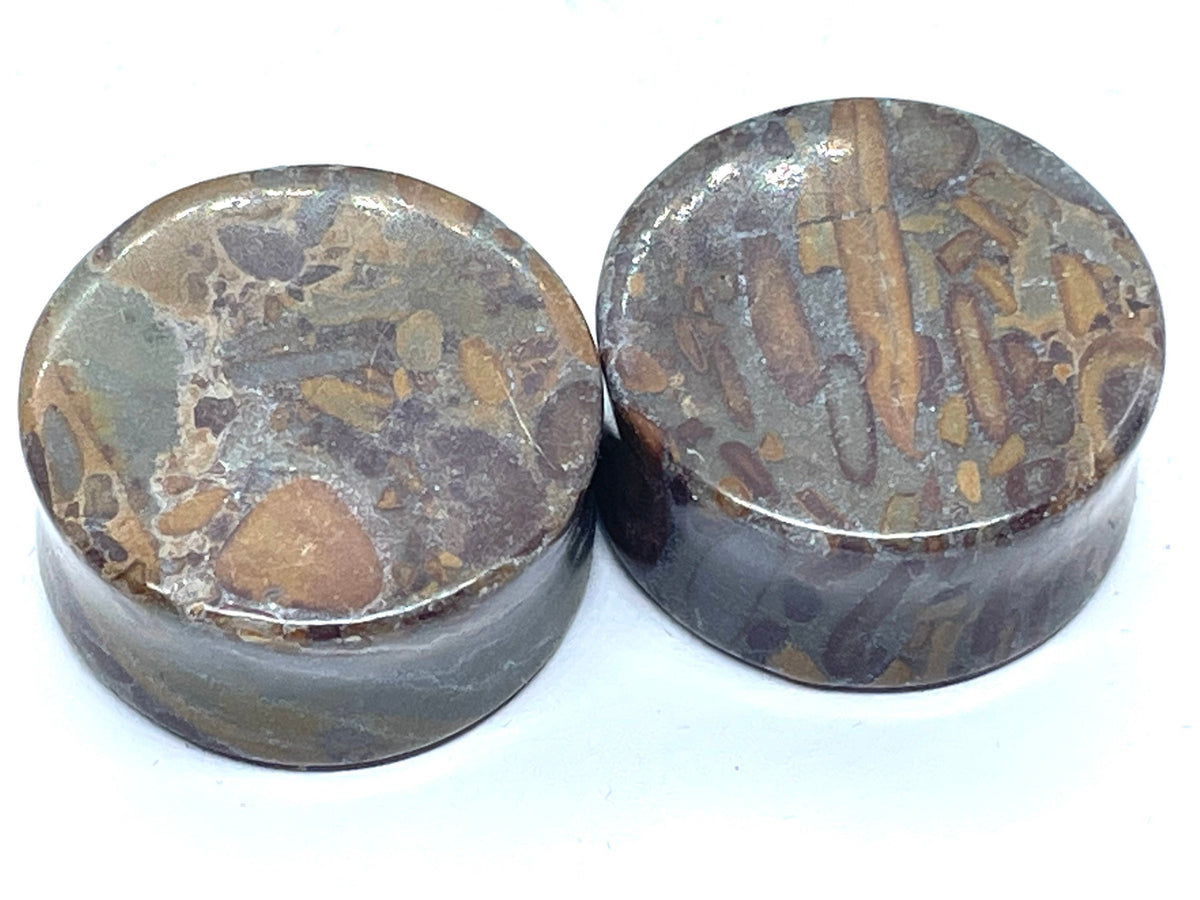 OOAK Jasper Stone Plugs – 1" (25mm)