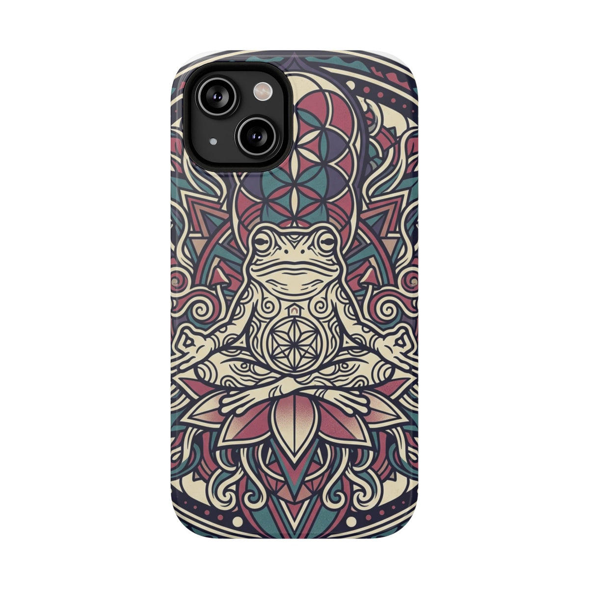 Meditative Frog Mandala Phone Case — Impact‑Resistant Protective Cover