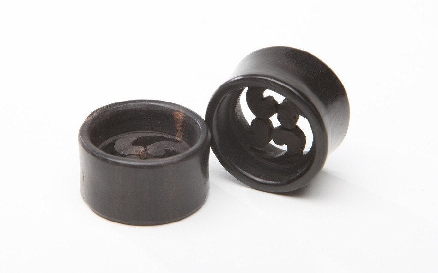 Ebony Wood Cutout Tunnels – Organic Ear Gauges