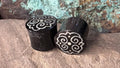 Reversible Horn Plugs with Bone-Dust Inlay
