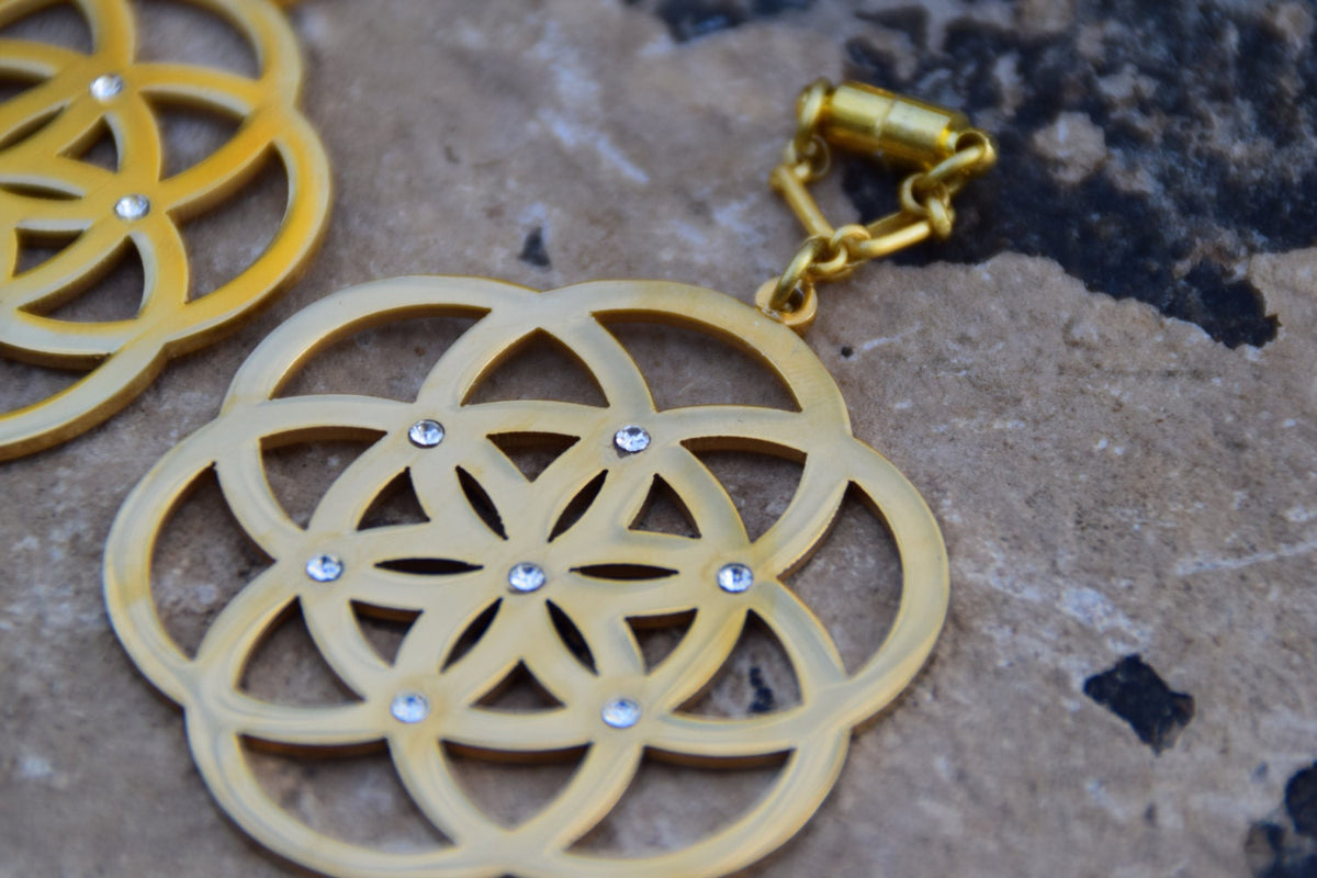 Seed of Life Magnetic Clasp Gauged Earrings