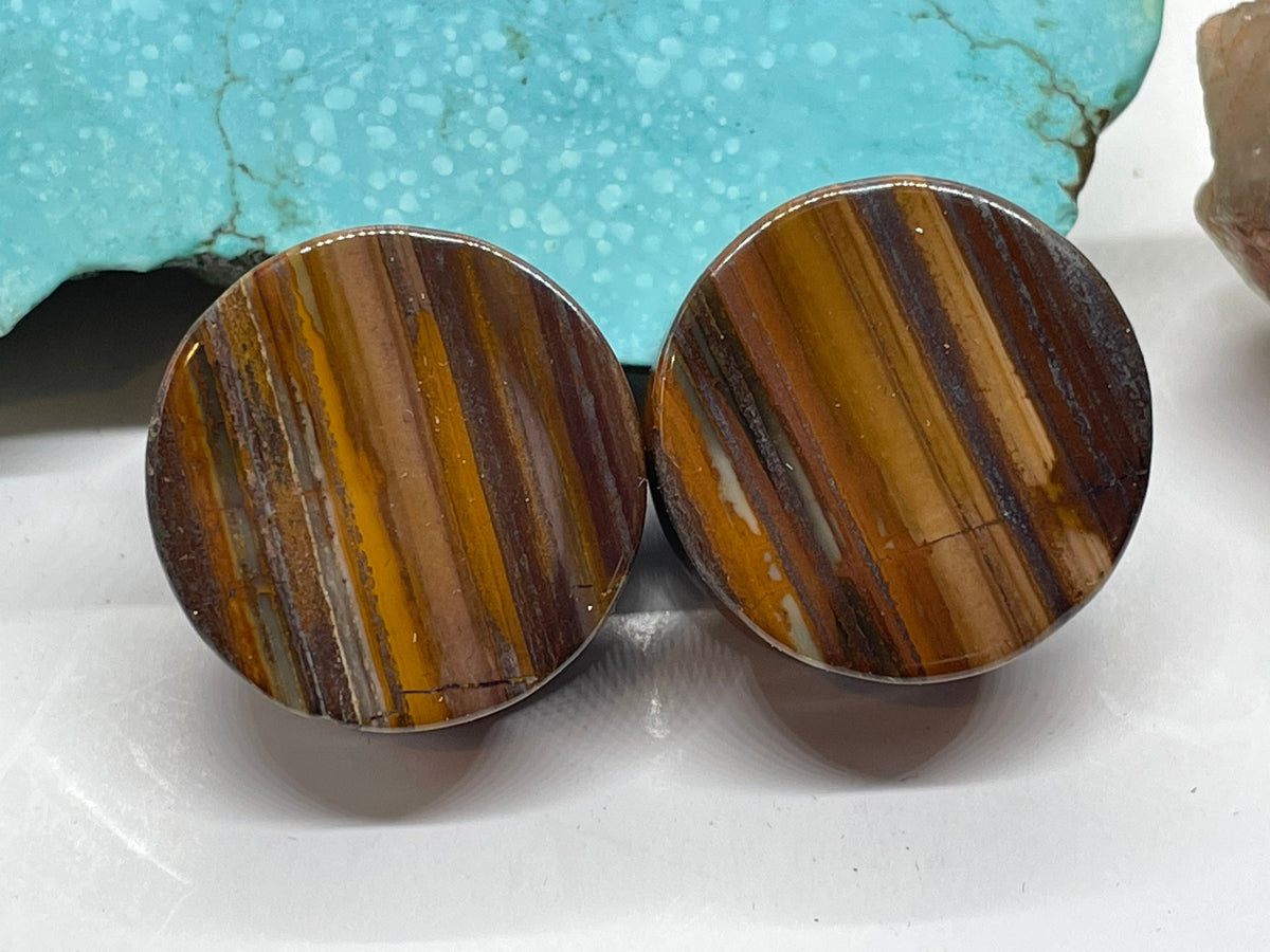 OOAK Tiger Iron Plugs – 7/8" (22mm)