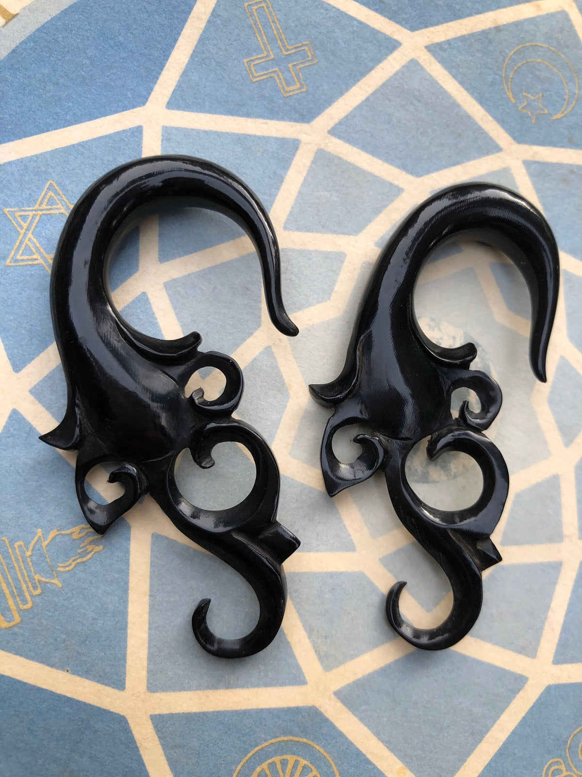 Hand-Carved Bone Wisteria Hanging Earrings