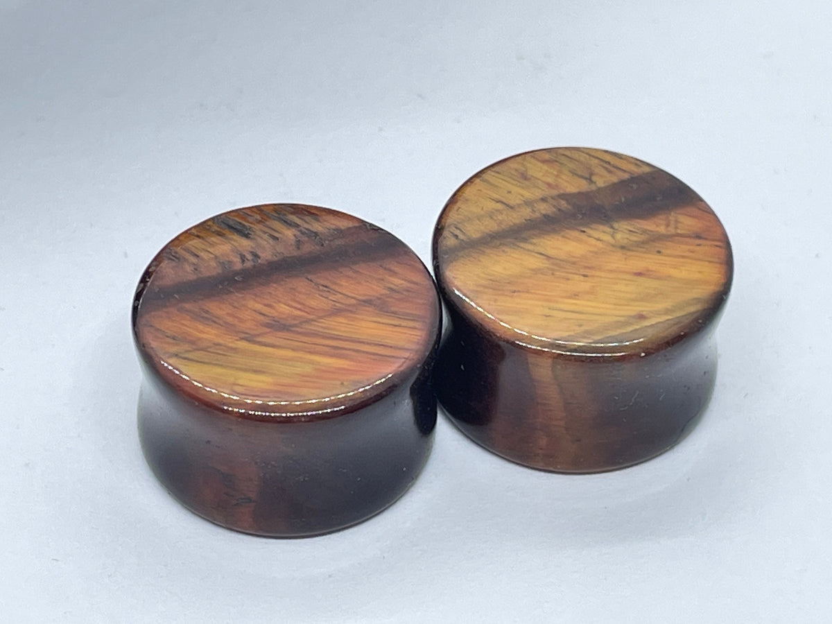 OOAK Brown Tiger’s Eye Plugs – 3/4" (19mm)