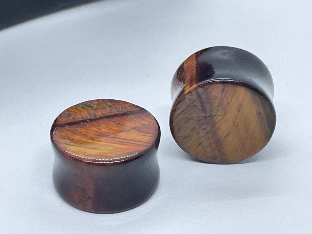 OOAK Brown Tiger’s Eye Plugs – 3/4" (19mm)