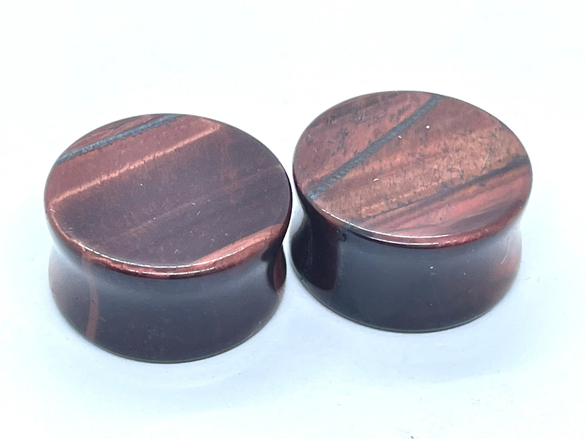 OOAK Red Tiger’s Eye Plugs – 7/8" (22mm)