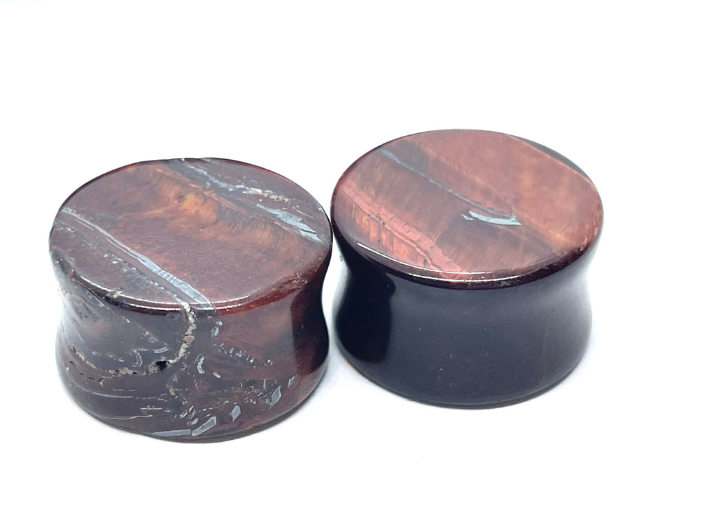 OOAK Red Tiger’s Eye Plugs – 3/4" (19mm)