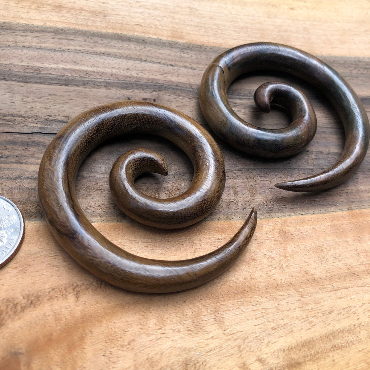 Sono Wood Spiral Ear Gauges – Organic Wood Earrings